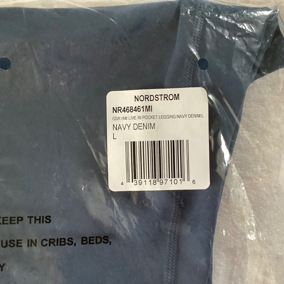 Zella Recycled Live In Pocket Leggings Full Length Navy Denim SZ L - Picture 15 of 15